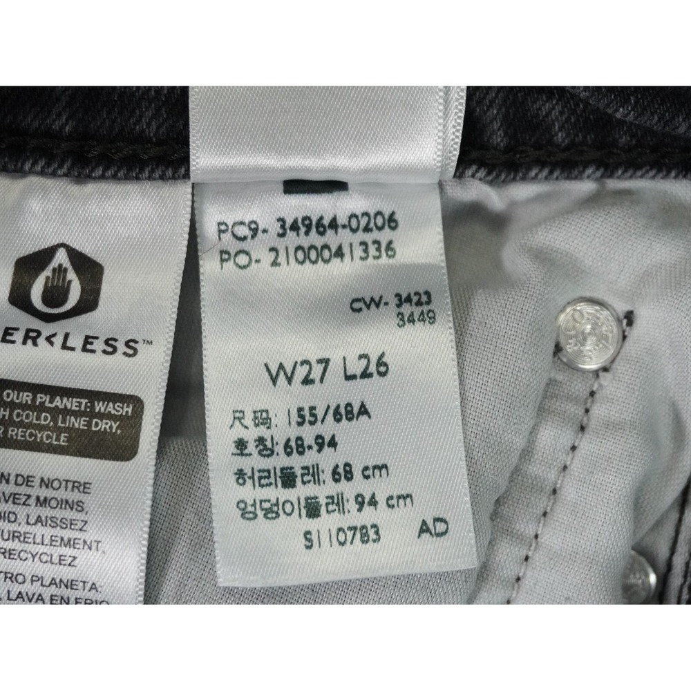Levis Jeans Womens 27 Fits 25x24.5 Wedgie‎ Straight Denim Stretch Mid Rise Black - Picture 10 of 13